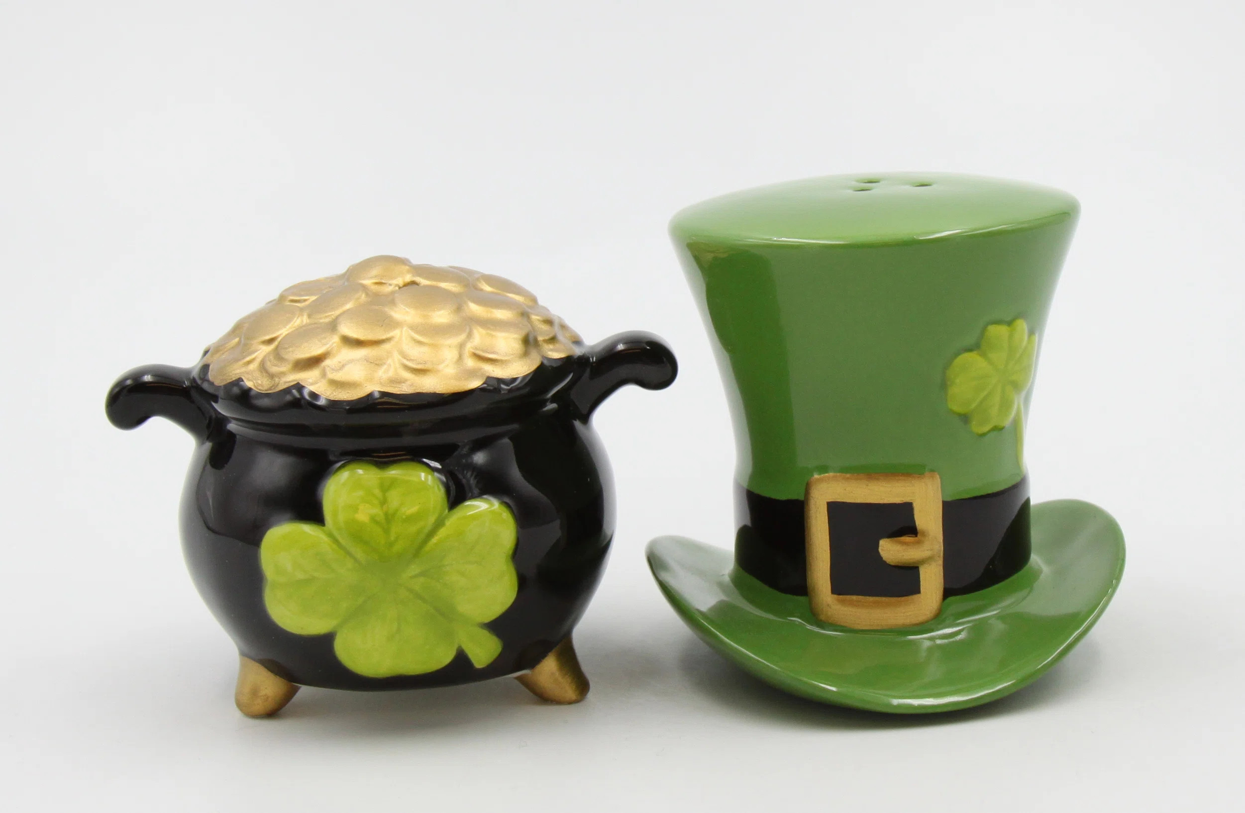 Irish Top Hat And Gold Pot Salt And Pepper | Wayfair North America