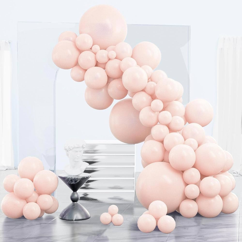 PartyWoo Pale Pink Balloons, 85 pcs Pink Balloons Different Sizes Pack of 18 Inch 12 Inch 10 Inch... | Amazon (US)