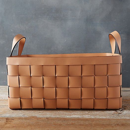 Wide Weave Leather Basket | Terrain