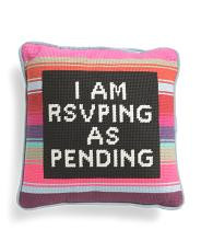 11x11 Rsvp Needlepoint Pillow | TJ Maxx