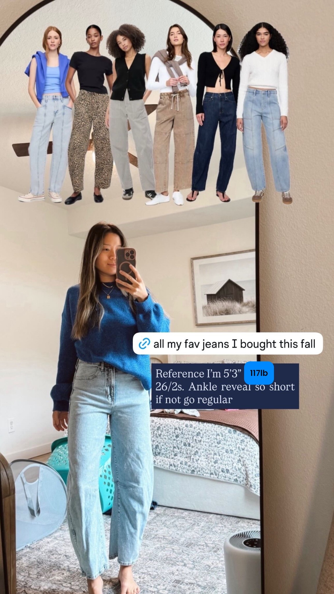 For reference I’m 5’3” 117lb. All jean and pant size is a small / 26 short  / 4 petite!

High Rise Wide-Leg Utility Pull-On Jeans
Color: mushroom brown
Size: S
 
High Rise Seamed Barrel Jeans
Color: light wash
Size: 26 Short

Mid Rise Print Pull-On Barrel Jeans
Color: leopard
Size: S

High Rise Barrel Jeans
Color: light wash
Size: 26 Short

High Rise Barrel Khakis
Color: new off white stripe
Size: 4 Petite

#LTKFindsUnder100 #LTKFindsUnder50 #LTKStyleTip