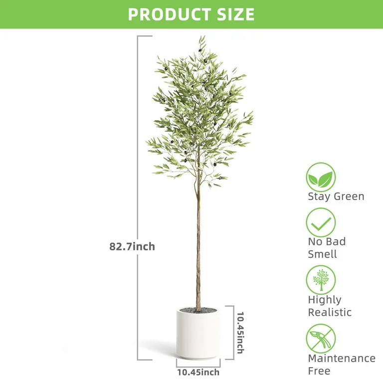 YUFU Artificial Olive Trees, 7 ft Tall Fake Olive Trees for Indoor, Faux Olive Silk Tree, Large O... | Walmart (US)