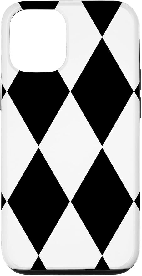 iPhone 12/12 Pro Black White Harlequin Diamonds Pattern Fashion Case | Amazon (US)