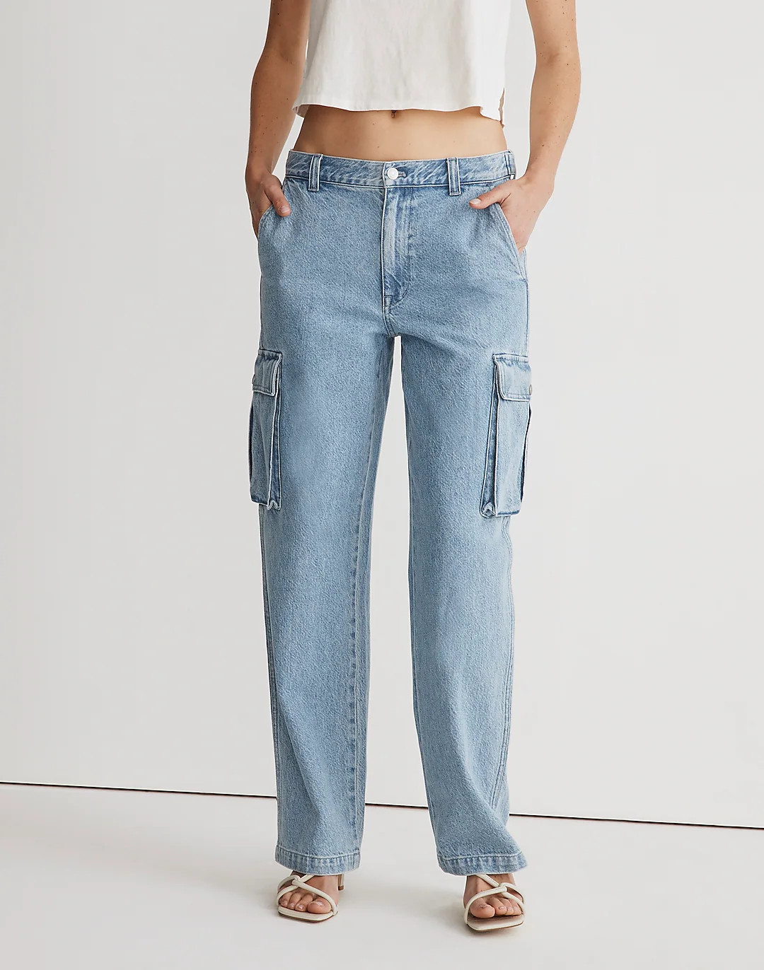 Low-Slung Straight Cargo Jeans in Coleman Wash | Madewell