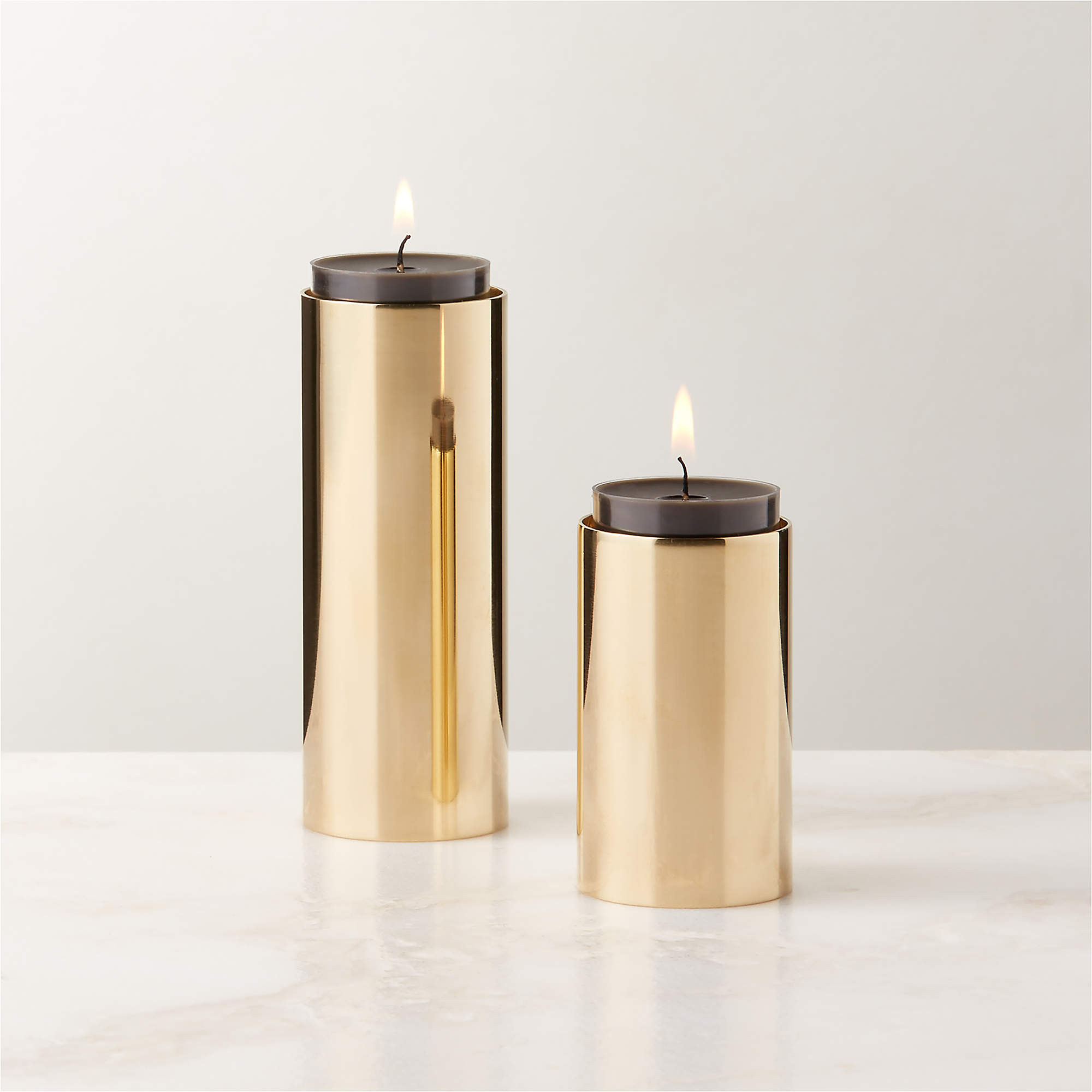 Sembel Brass Candle Holders Set of 7 + Reviews | CB2 | CB2
