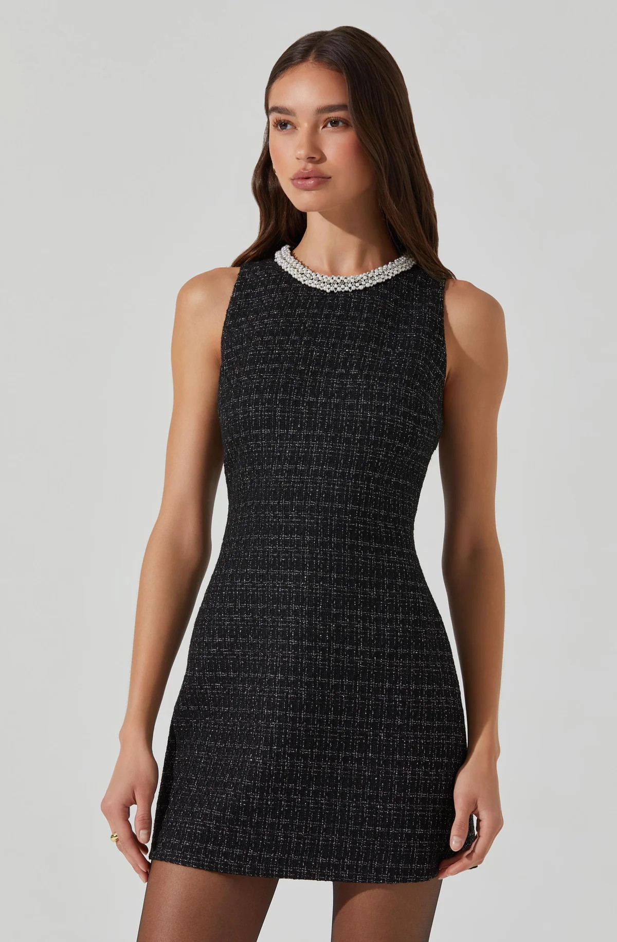 Althea Tweed Pearl Collar Mini Dress | ASTR The Label (US)