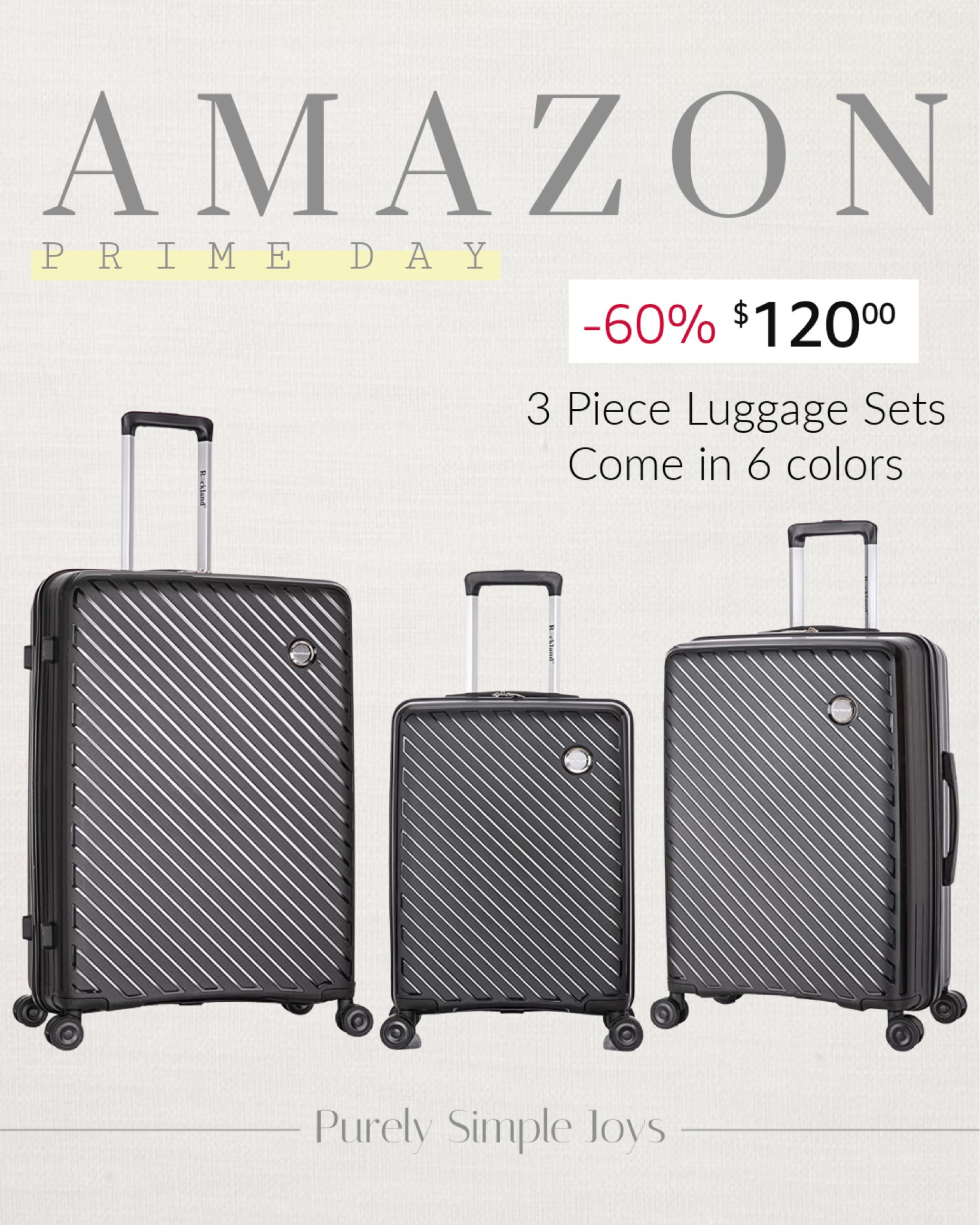 ⭐️ AMAZON PRIME DAY DEALS 
3 piece luggage sets 
Sold in 6 colors 
Hardsided luggage with wheels 

#LTKxPrimeDay #LTKsalealert #LTKtravel