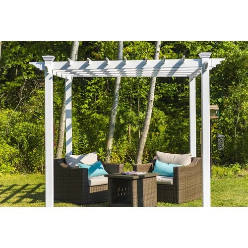 Vita 7.5' x 7.5' Cardiff White Vinyl Pergola VA42089 | Walmart (US)