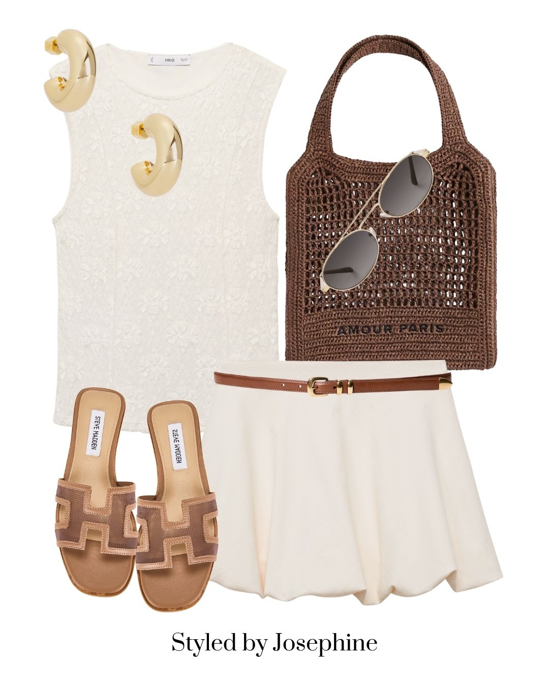 Texture, neutrals, and a hint of romance 🌸 This floral textured tank adds a soft, feminine twist to a structured skort. Obsessed with how this one came together!

Tags: FeminineStyle NeutralAesthetic SummerOOTD FloralTop SteveMaddenStyle EffortlessStyle WeekendLooks ClosetCrush