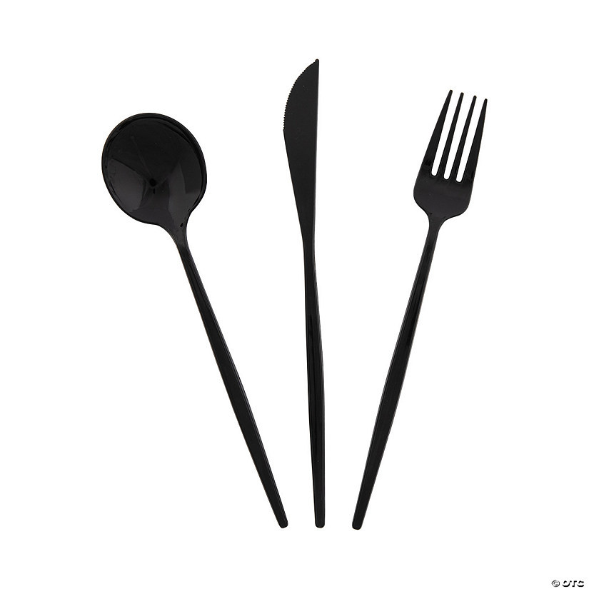 Modern Plastic Cutlery Sets - 24 Ct. | Oriental Trading Company