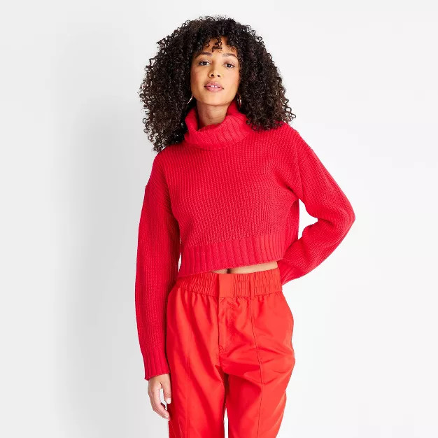 Women's Metallic Turtleneck Pullover Sweater - Future Collective™ with Kahlana Barfield Brown | Target
