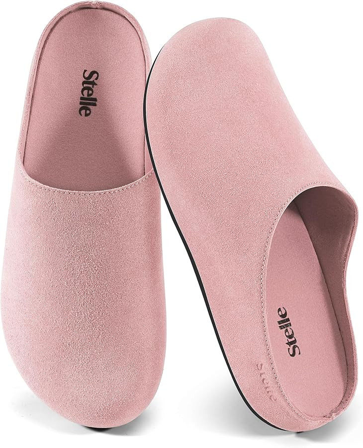 Stelle Clogs Women Mens Arch Support Suede Soft Cork Footbed Sandals Potato Shoes Slip on Home Sl... | Amazon (US)