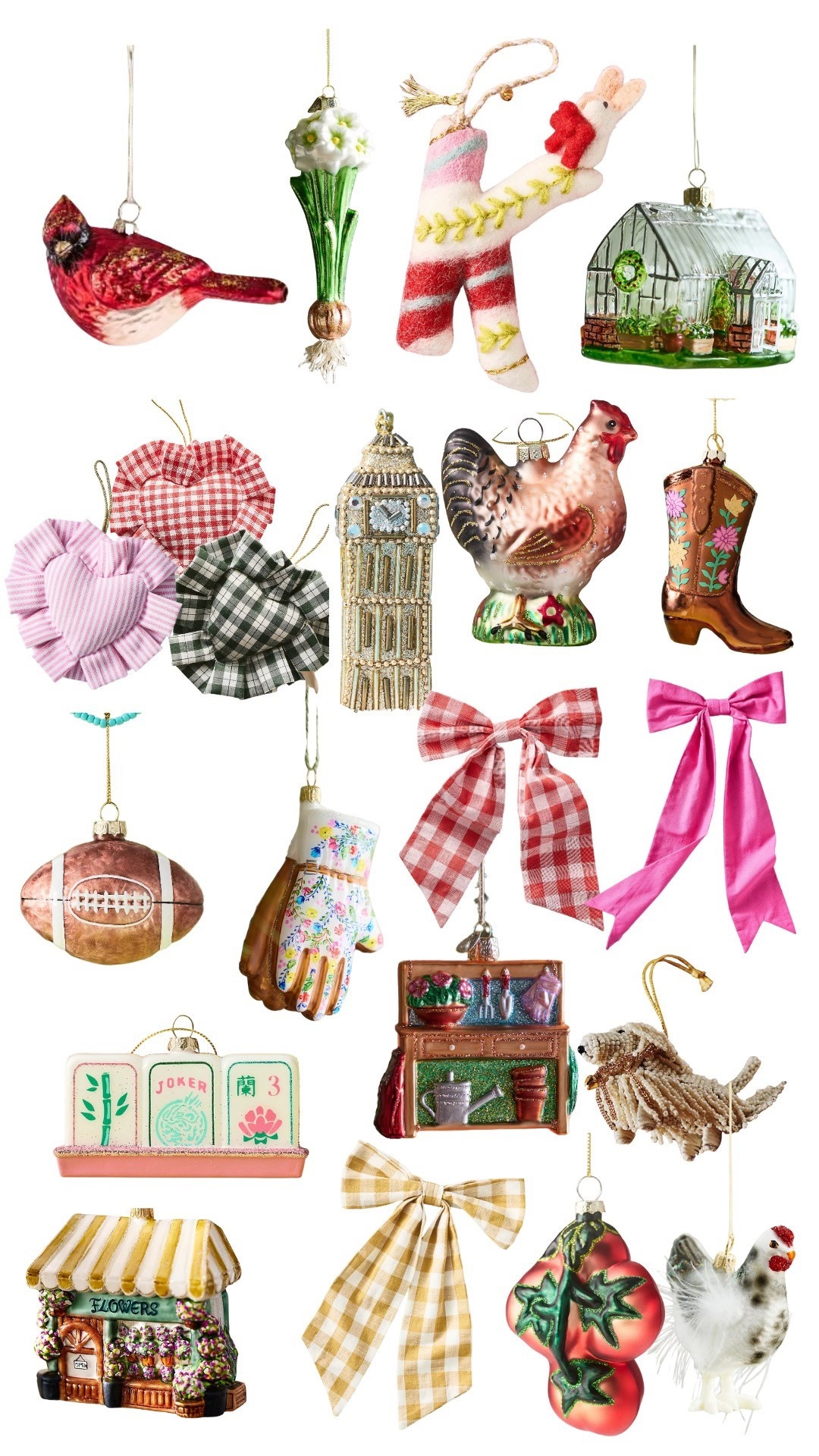 Christmas ornaments from Anthropologie 🐓🎀🎄🩷 use code KENZIE30 for 30% off at Anthropologie! If you spend $200, you’ll also get $50 back on 12/11, to use for holiday gifting through 12/25

#LTKHome #LTKHoliday #LTKGiftGuide