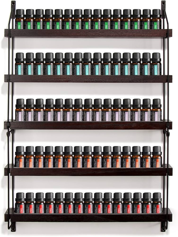 THYGIFTREE Essential Oil Storage Shelf Wall Mounted 16.9" Wooden Essential Oil Collection Display... | Amazon (US)