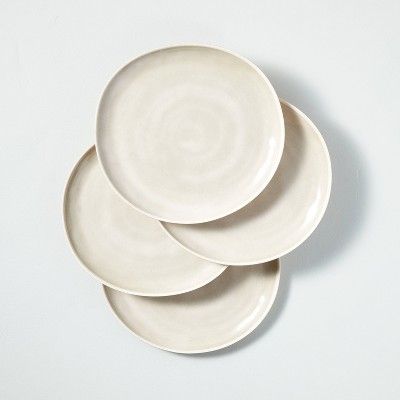4pk Tonal Bamboo-Melamine Dinner Plate Set Natural/Cream - Hearth &#38; Hand&#8482; with Magnolia | Target