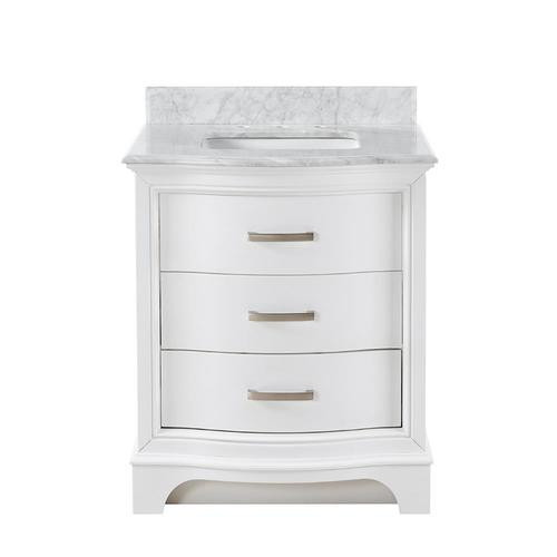 allen + roth Tennaby 30-in White Single Sink Bathroom Vanity with Natural Carrara Marble Top Lowe... | Lowe's