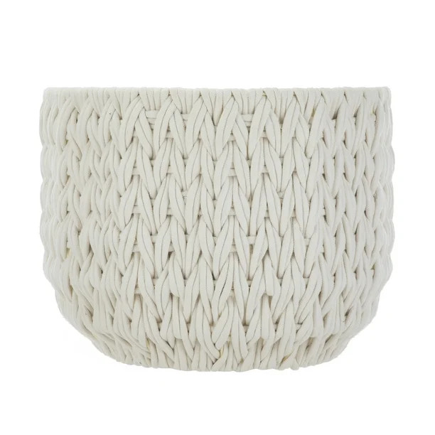 Better Homes & Gardens Closed Weave Polyester White Decorative Storage Basket - Walmart.com | Walmart (US)