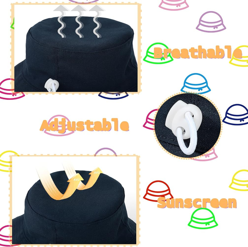 Baby Boy Sun Hat Toddler Summer Bucket Beach Hats for Girls Sun Protection UPF 50+ Cotton Linen | Amazon (US)