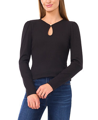 Women's Long Sleeve Front Keyhole Top | Macy's