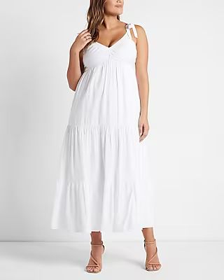 Tie Shoulder Tiered Maxi Dress | Express