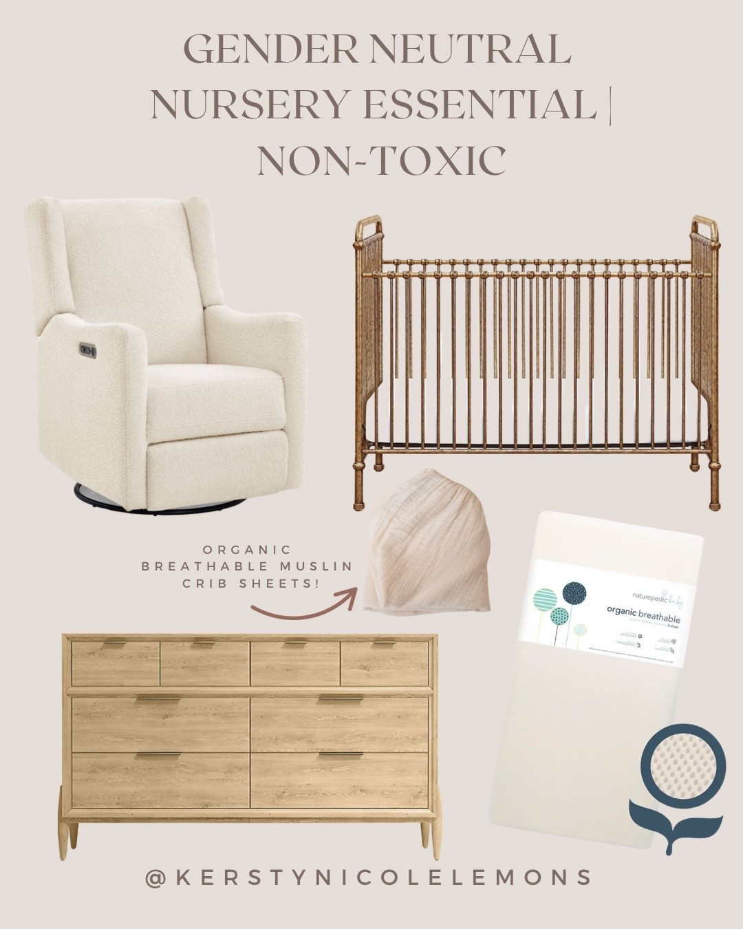Looking to build a nontoxic nursery? I’m sharing my favorite items so far that we have or are getting! ✨👶🏼🤰🏼 

Designing our nursery with peace in mind — soft neutrals, clean materials, and zero toxins 🕊️
Nontoxic crib + mattress, organic sheets, low-VOC dresser + cozy recliner all linked 🤍

#LTKBump #LTKBaby #LTKKids
