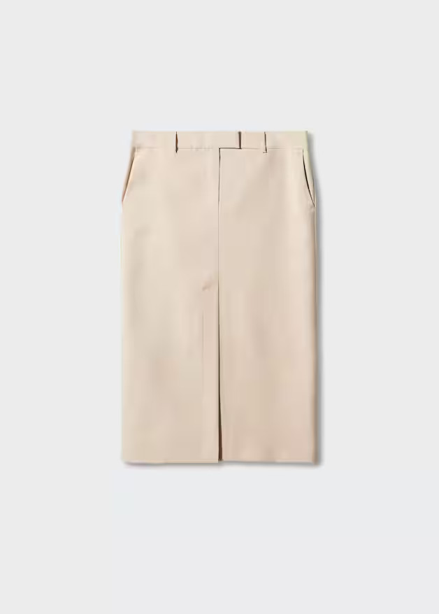 Lyocell skirt with slit | MANGO (UK)