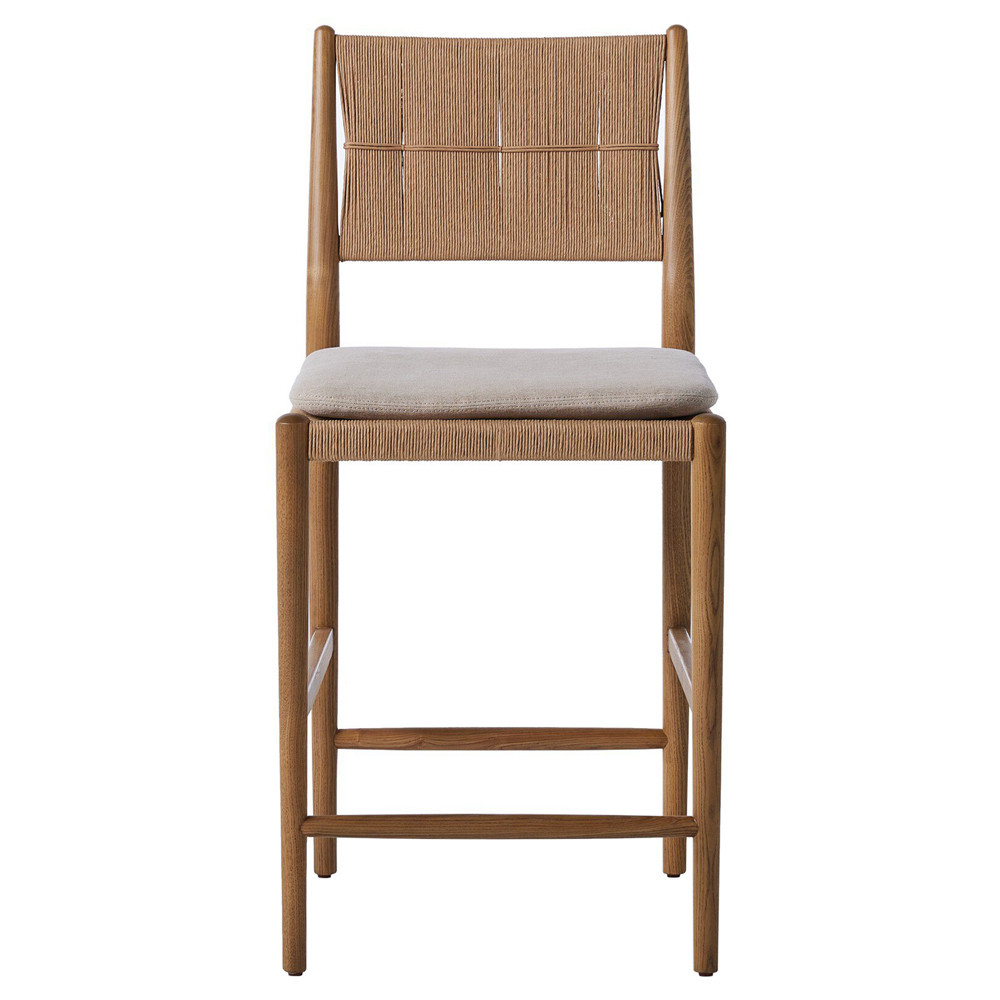 Dara Broadway Dune Linen Counter Stool | Kathy Kuo Home