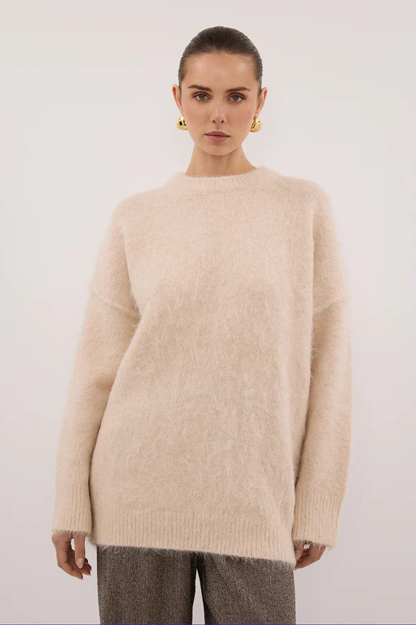 SALMA CREAM LONGLINE JUMPER | DISSH