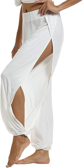 Women's Yoga Harem Pants Side Slit Joggers Workout Sweatpants | Amazon (US)