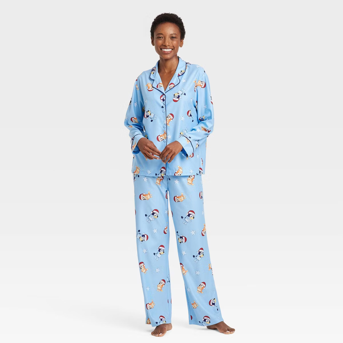 Women's Bluey Coat and Pants Pajama Set - Blue | Target
