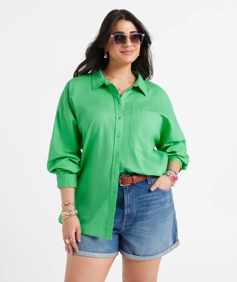 ZALI LINEN BLEND SHIRT | Sportsgirl