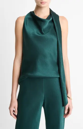 Vince Sleeveless Scarf Satin Top | Nordstrom | Nordstrom