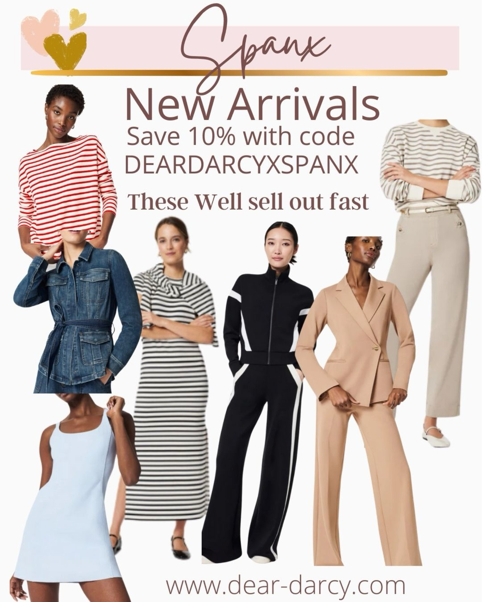 New Arrivals… Spanx 

🚨SAVE 10% off all Spanx with my CODE: DEARDARCYXSPANX
Great free shipping and returns too

These styles are so good and not expected to last long!✔️

Nee air essential pieces
Tops, dresses and crew  sweatshirts 

Wide leg pants and blazers 

Denim wrap blazer 

Tennis/active dress

#LTKworkwear #LTKMostLoved #LTKstyletip