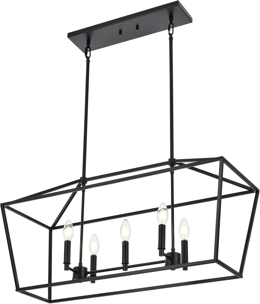 MELUCEE 5-Light Kitchen Island Lighting Linear Traditional Classic Chandeliers, Farmhouse Dining ... | Amazon (US)
