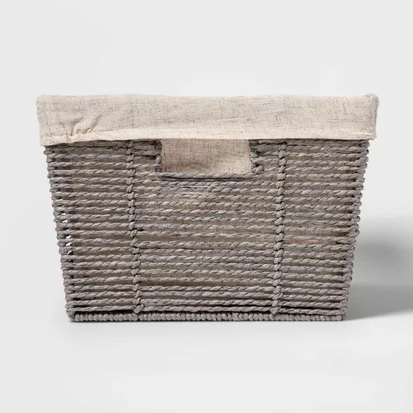 17 x12x 8" Twisted Paper Rope Large Tapered Basket Gray - Threshold | Target