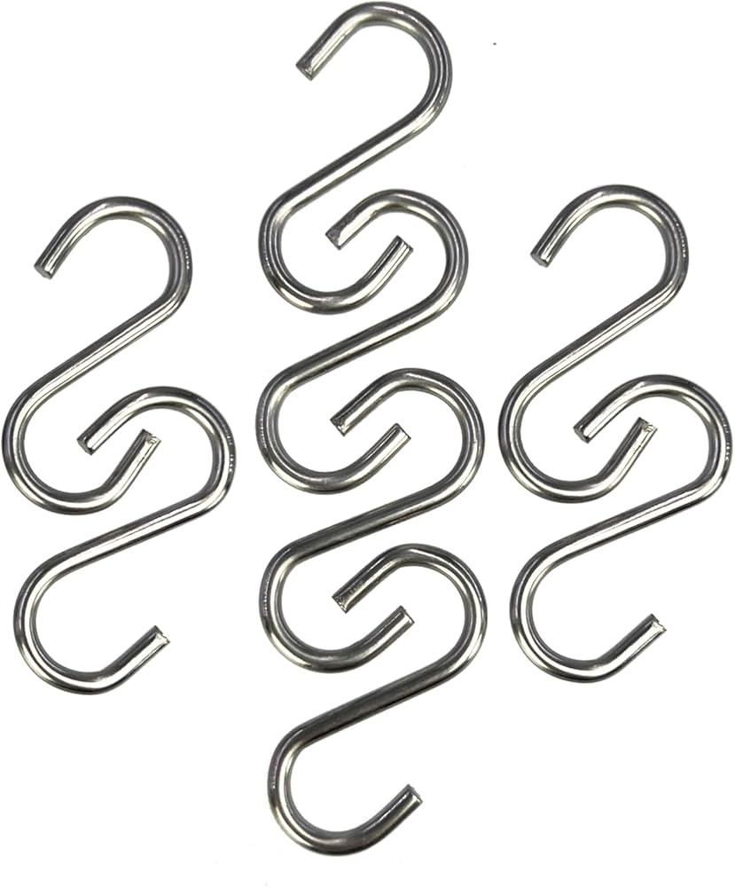 200Pcs 1 Inch Stainless Steel S Hook Curtain Hanging Connectors Mini S Shaped Hangers Ornament fo... | Amazon (US)