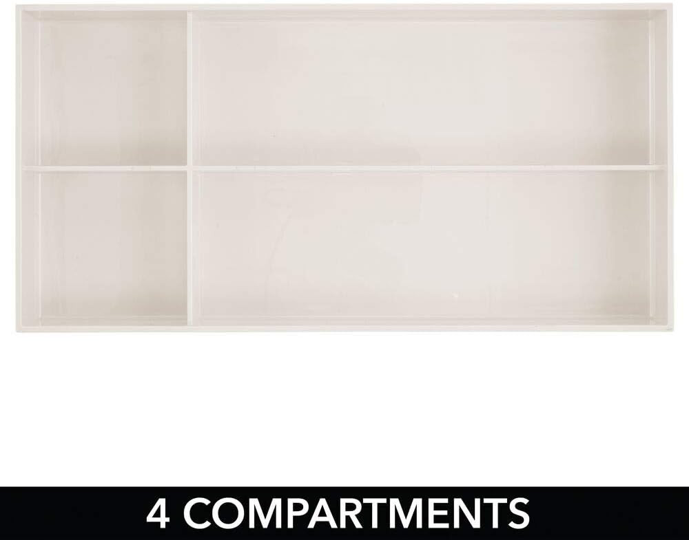 mDesign Plastic Divided Makeup Organizer for Bathroom Drawer, Vanity, Countertop - Storage Bin fo... | Amazon (US)