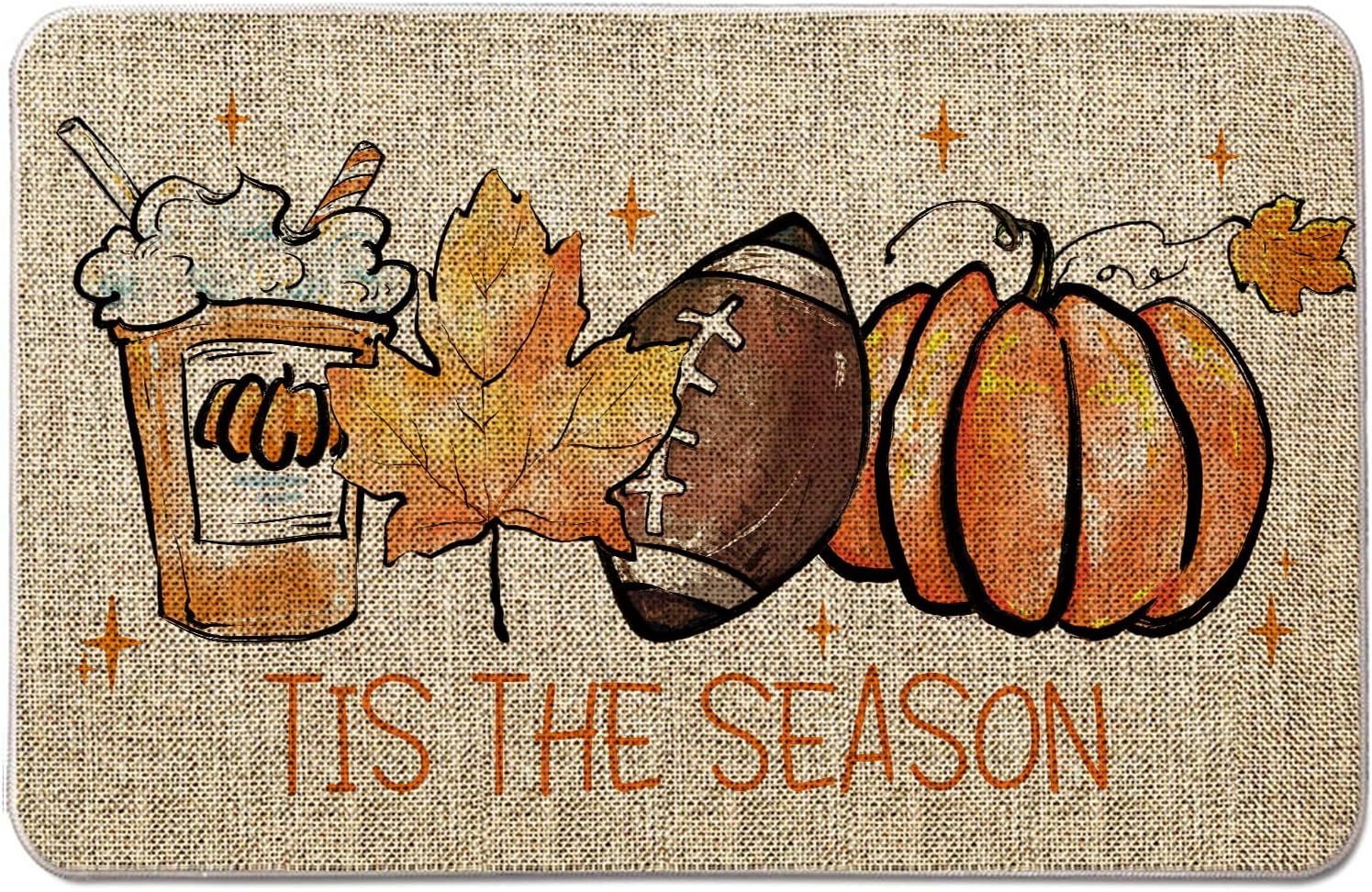 GAGEC Fall Welcome Door Mat Tis The Season Outdoor Rug Football Pumpkin Doormat Entrance Rugs Aut... | Amazon (US)