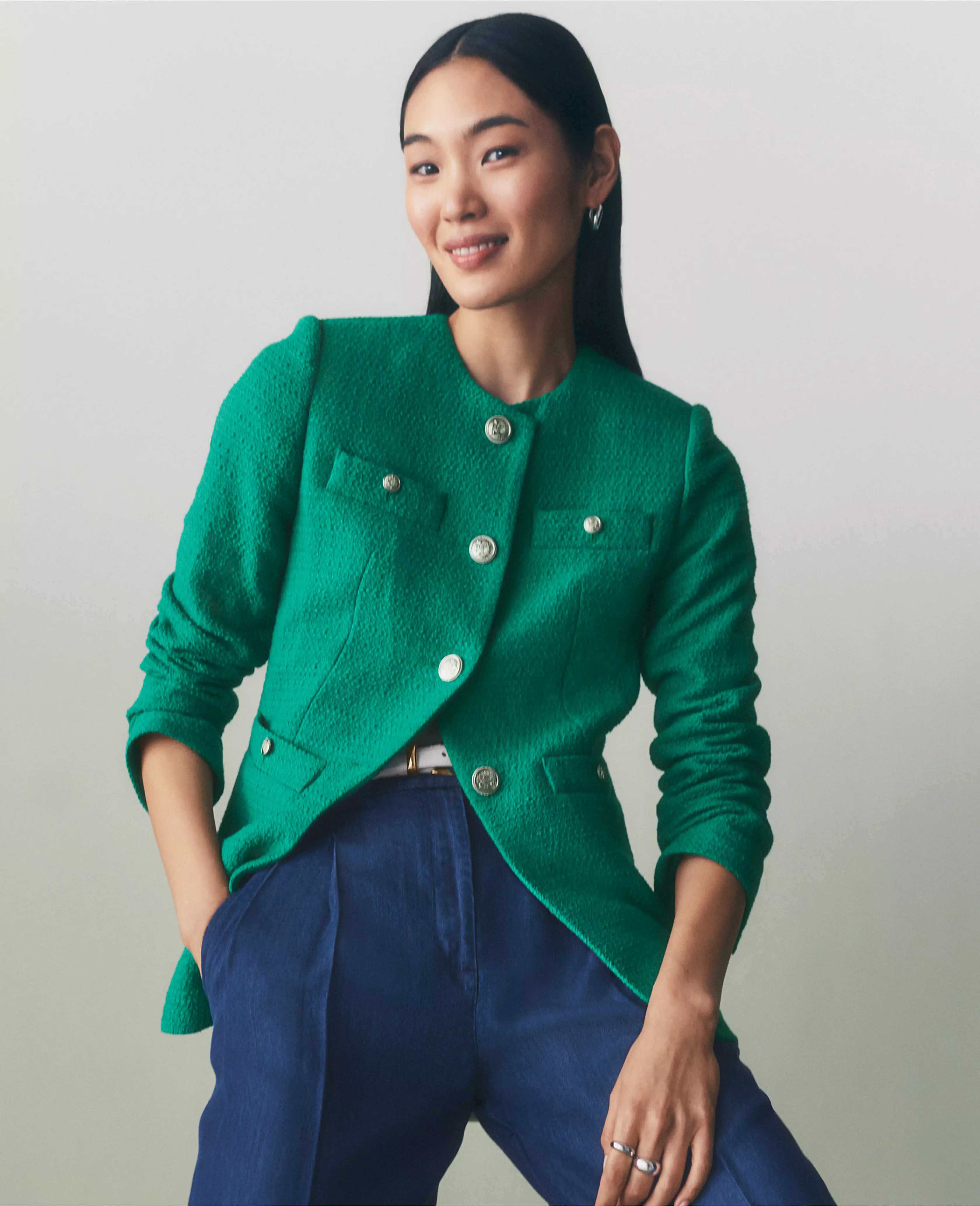 Tweed Split Hem Jacket | Ann Taylor