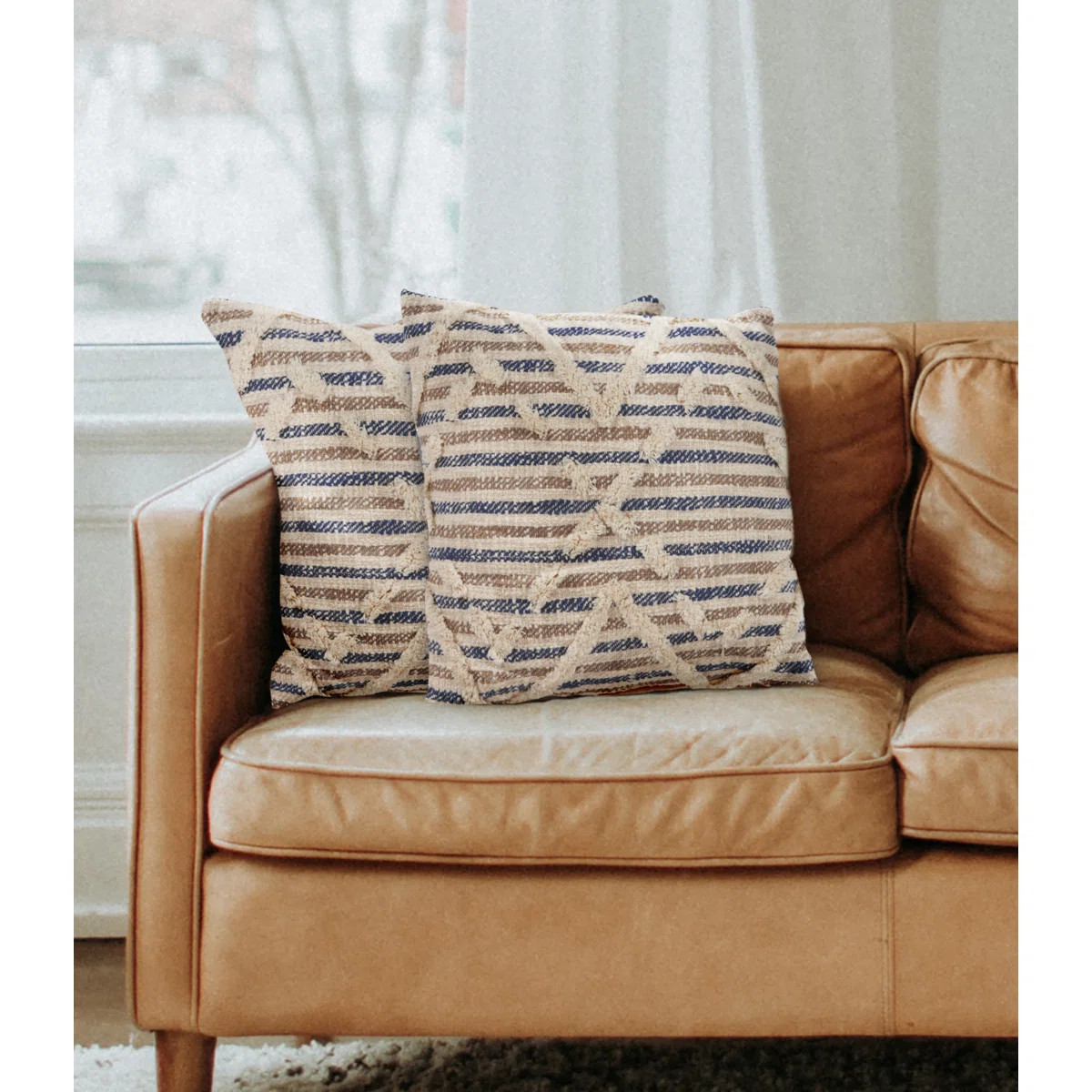 Textured Cotton Throw Pillow (Set of 2) | Wayfair North America