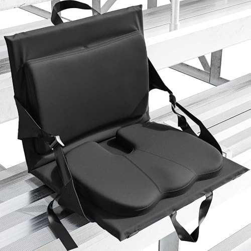 Everlasting Comfort Stadium Seats with Back Support - Adjustable Memory Foam Bleacher Chairs with Back and Cushion, Portable, Easy Folding Stadium Seat Cushion with Storage Pocket | Amazon (US)