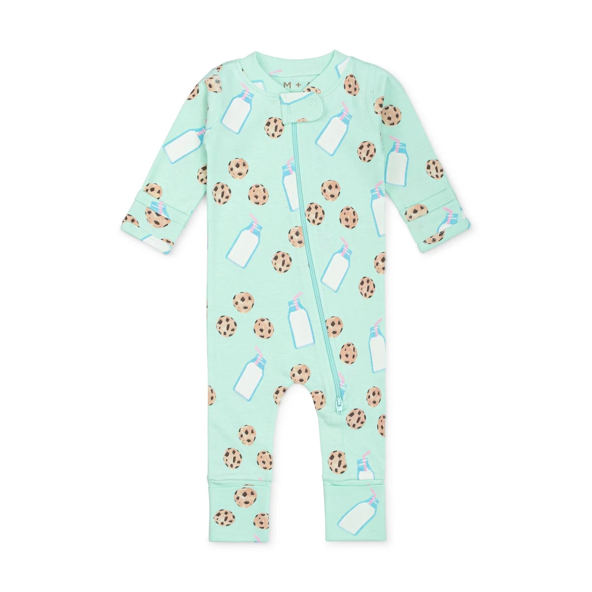 M+A by Monica + Andy Organic Cotton Baby Gender Neutral Long Sleeve Baby One-Piece Pajama, Sizes ... | Walmart (US)