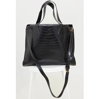 Black PU Croc Tote Bag | PrettyLittleThing CAN