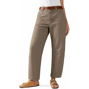 Flamingals Straight Leg Low Rise Barrel Pants Casual Stretchy Vintage Carrot Chino Pants for Wome... | Amazon (US)