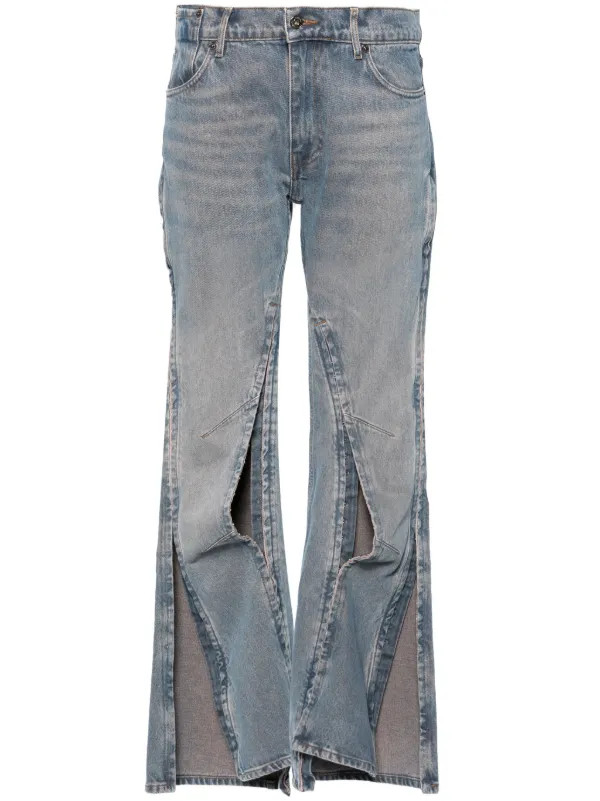 Y/Project Hook And Eye low-rise Flared Jeans - Farfetch | Farfetch Global