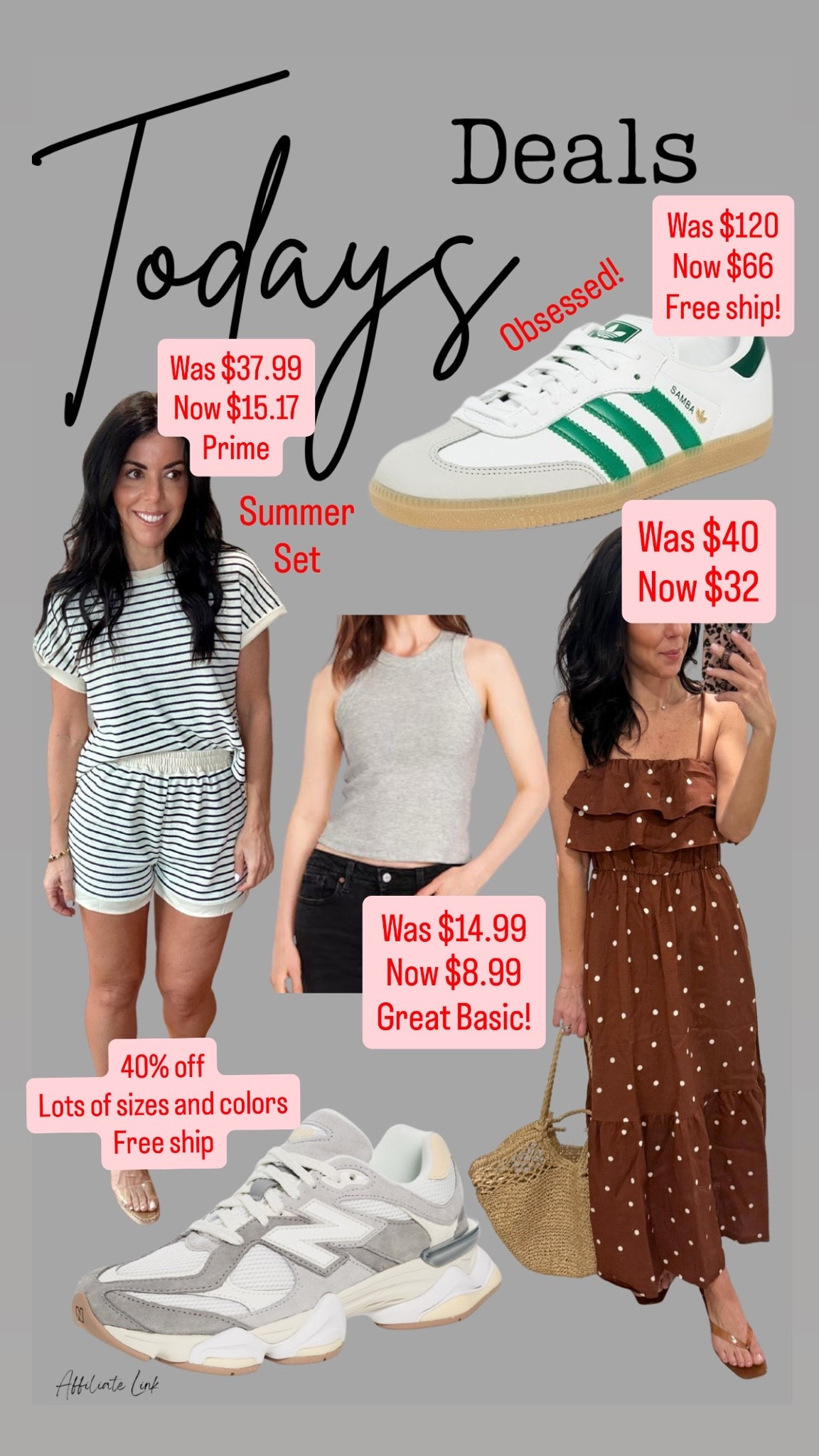 Today’s deals
Summer dress
Mother’s Day dress
Matching set
Sports mom outfit
Vacation outfit
Summer basic
Adidas Samba’s on sale
New balance on sale

#LTKootd #LTKmomlife #LTKSaleAlert