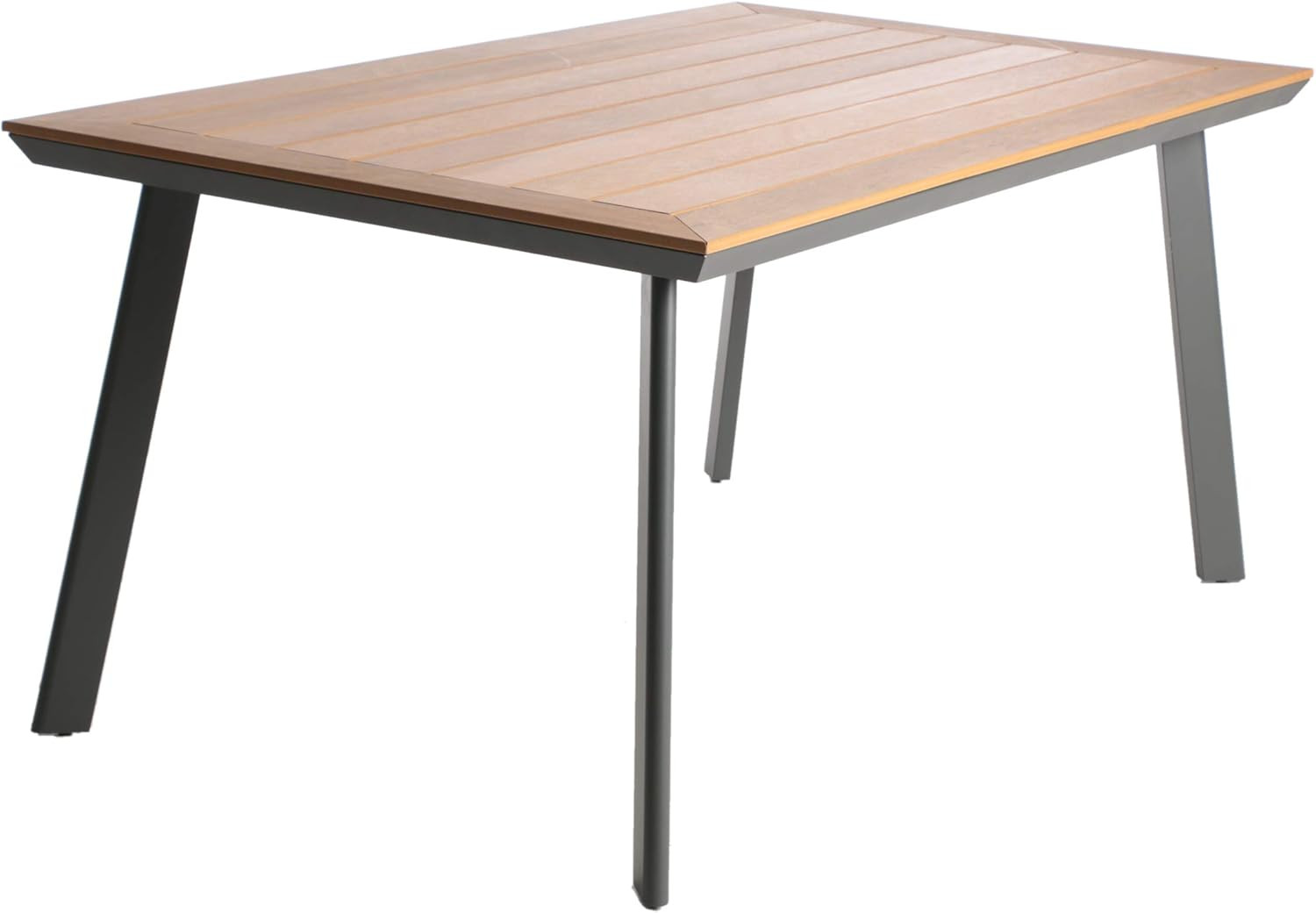 Christopher Knight Home 305148 Able Outdoor Aluminum and Faux Wood Dining Table, Natural Finish | Amazon (US)