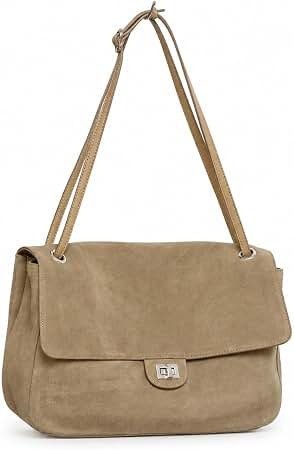 Genuine Leather Flap Shoulder Bag for Women, Slouchy Underarm Handbag | Amazon (US)