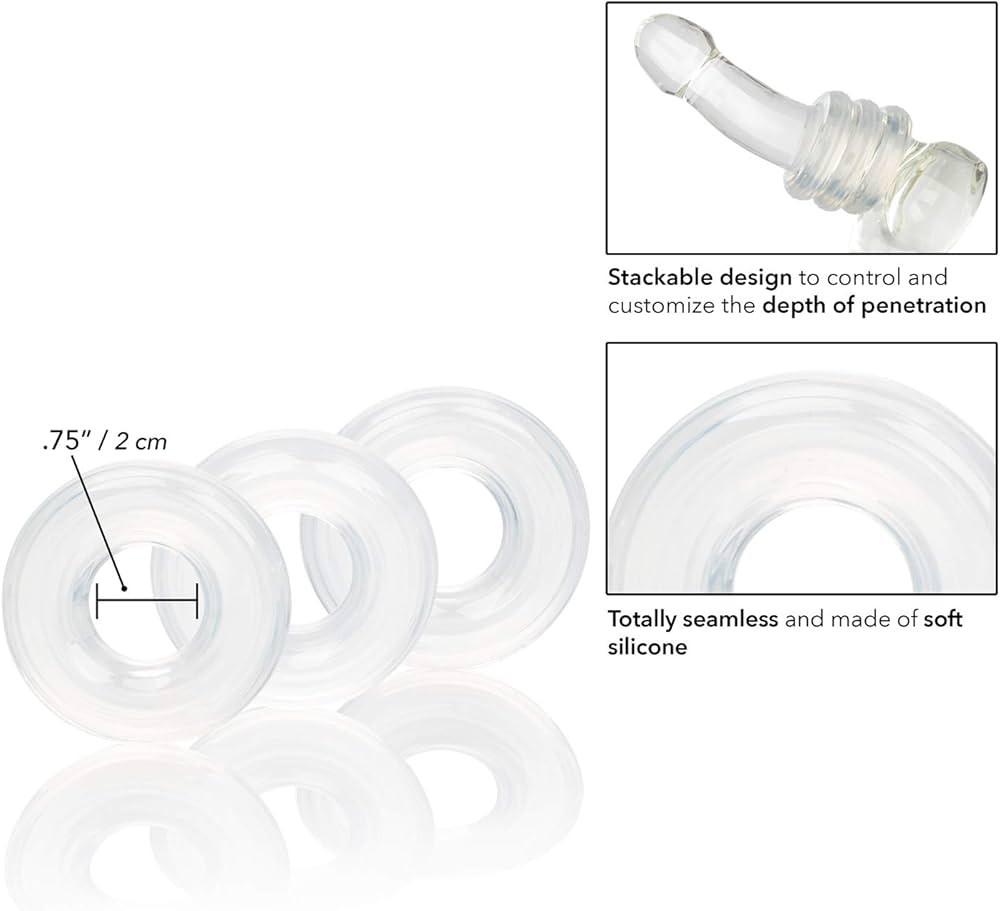 CalExotics Set of 3 Silicone Stacker Rings - Clear | Amazon (US)