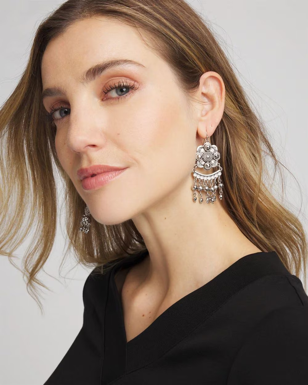 Chandelier SIlvertone Drop Earrings | Chico's